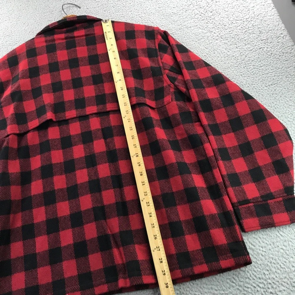LL Bean Jacket Mens L Red Black Maine Guide Wool Shirt Jac Buffalo Plaid NEW